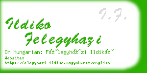 ildiko felegyhazi business card